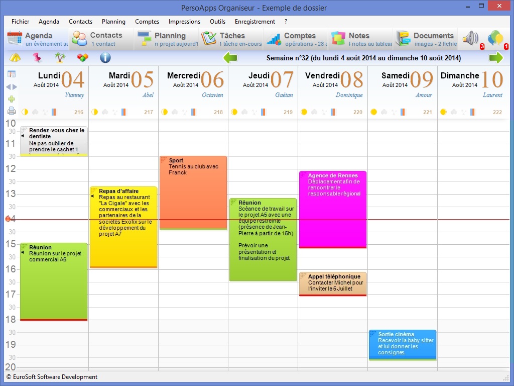 persoapps semainier pour windows